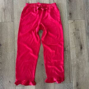 Victoria's Secret Red Ruffle Satin PJ Bottoms